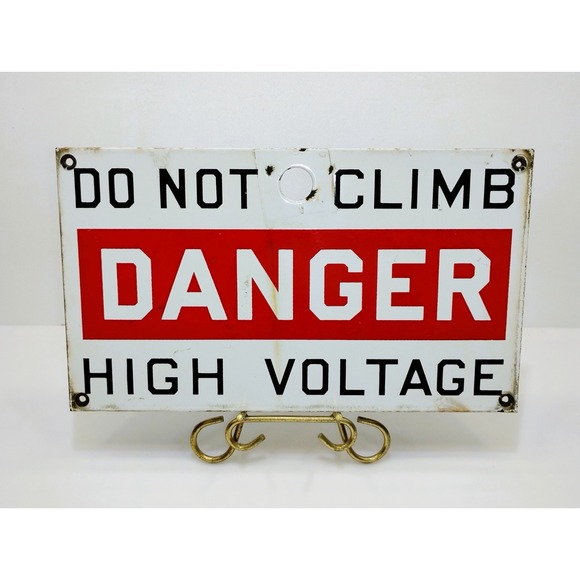 Other - Vintage Danger Porcelain Sign Circa 1920s-1960s Red, Black and White 13" x 7.5"